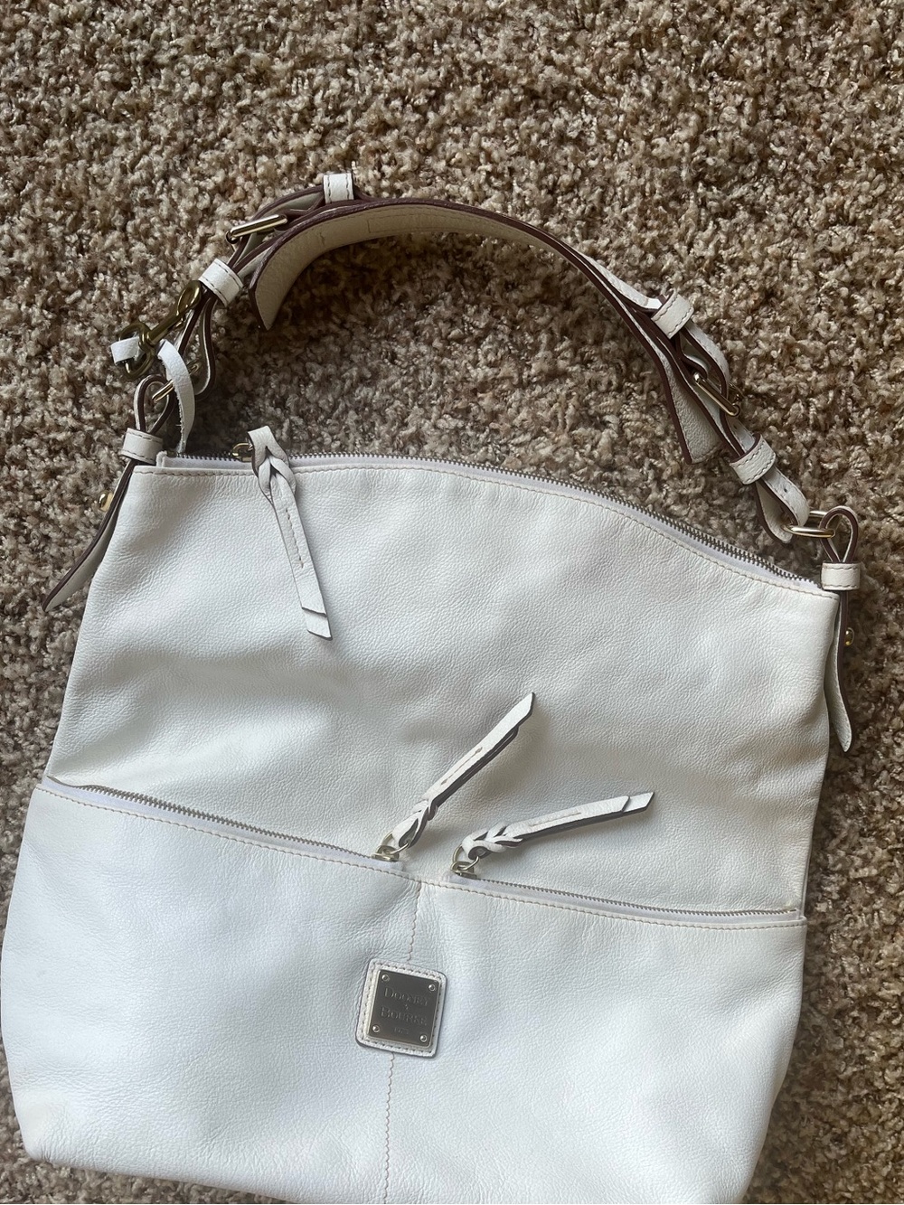 Dooney & Bourke White Leather Shoulder Tote